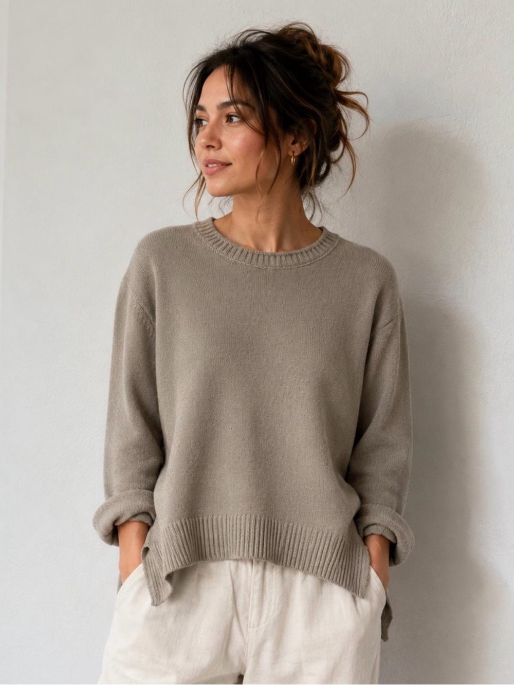 Ella Moss Cream Crewneck Sweater - Cozy Classic